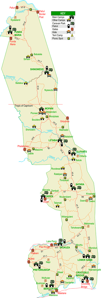 Kruger park map